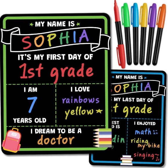 ~First and Last Day of School Board Sign with Liquid Chalk Markers Pack~ - Picture 7 of 8